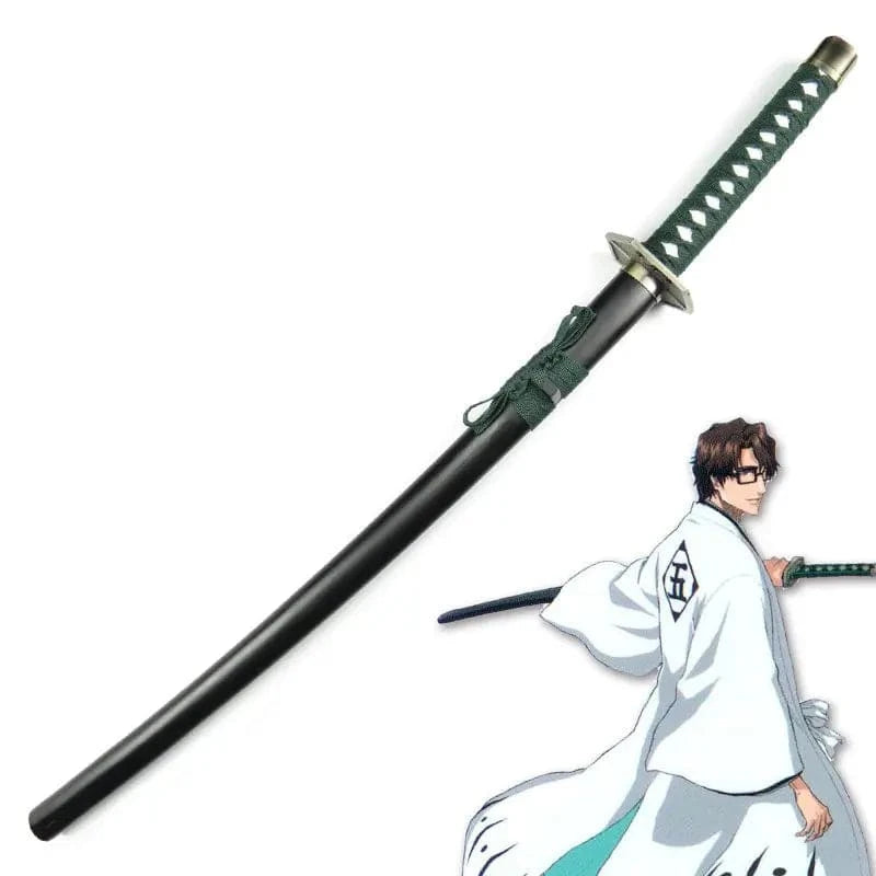 100cm Aizen Sousuke Kyoukasuigetsu Wooden Katana for Cosplay – Bleach Costume Sword and Scabbard Set