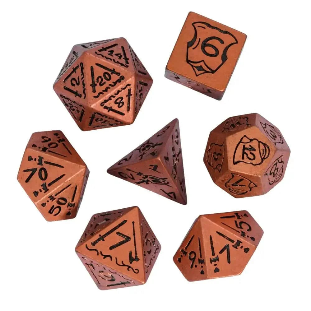 Cusdie Retro Style DND Dices with Shield Sword Resin D&D Dice D4-D20 Polyhedral Game Dice Set for Role Playing Board Games - The Adventurer's Chest