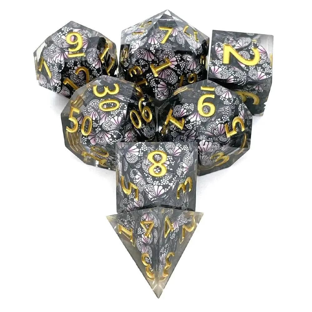 7Pcs Polyhedral Resin Dice Set Dices Table Games Accessory D6 D8 D10 D12 D20 For D&d DND - The Adventurer's Chest