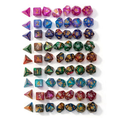 7pcs/lot Polyhedral Dice D4 D6 D8 D% D10 D12 D20 Table Games Digital Dice Entertainment Party Board Game Double Colors Dice Set - The Adventurer's Chest