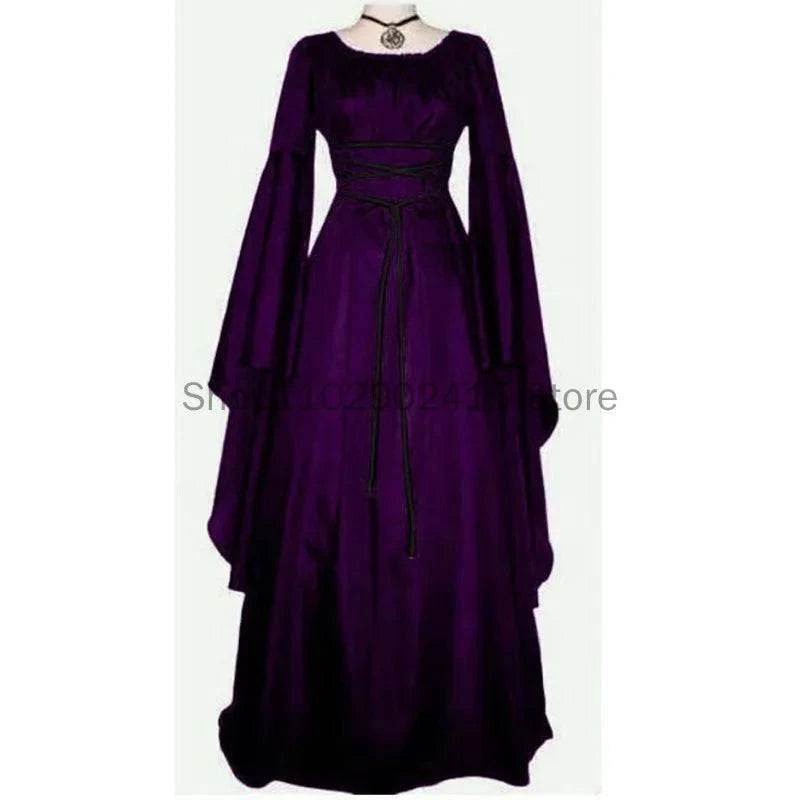 Gothic Medieval Witch Costume for Women - Vampire Bride Cosplay Dress for Halloween and Carnival 2023