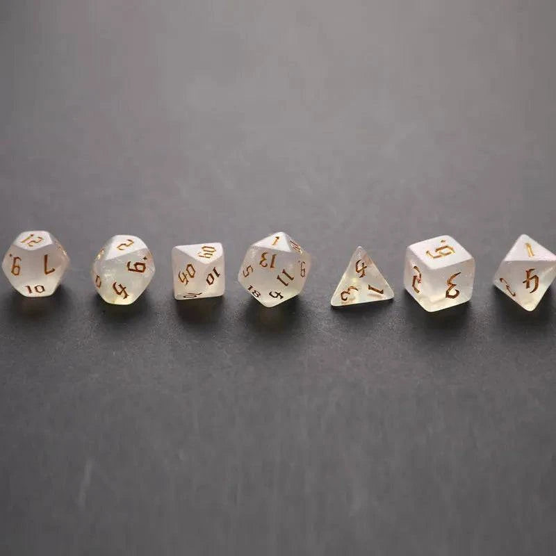 7pcs/set Polyhedral 7-Die Carved Pattern Dice Set D4 D6 D8 D10 D% D12 D20 For Game - The Adventurer's Chest