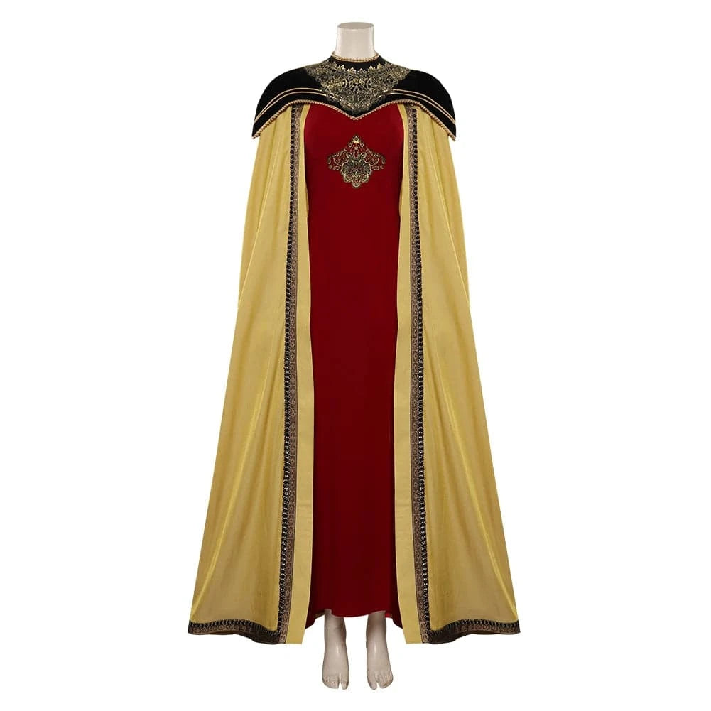 Rhaenyra Targaryen Fantasy Cosplay Costume for Women - Black PU Dress and Cloak for Roleplay and Parties