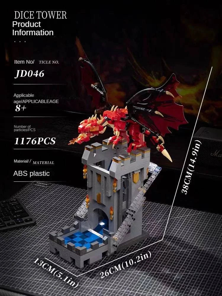 MOC Fantasy Dragon Tower Building Blocks Set - Educational Architecture Toys for Kids and Gift Ideas