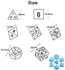 DND Polyhedral Dice Set 7pcs D4 D6 D8 D10 D12 D20 Game Dice For D&D RPG Role Playing Table Games - The Adventurer's Chest