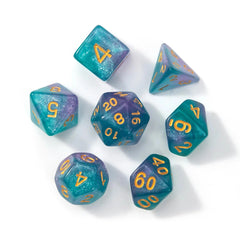 7pcs/lot Polyhedral Dice D4 D6 D8 D% D10 D12 D20 Table Games Digital Dice Entertainment Party Board Game Double Colors Dice Set - The Adventurer's Chest