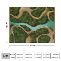 Cozy Forest Trails and Stream Battle Map Throw Blanket - Cute Plaid Design for RPG Enthusiasts - The Adventurer's Chest