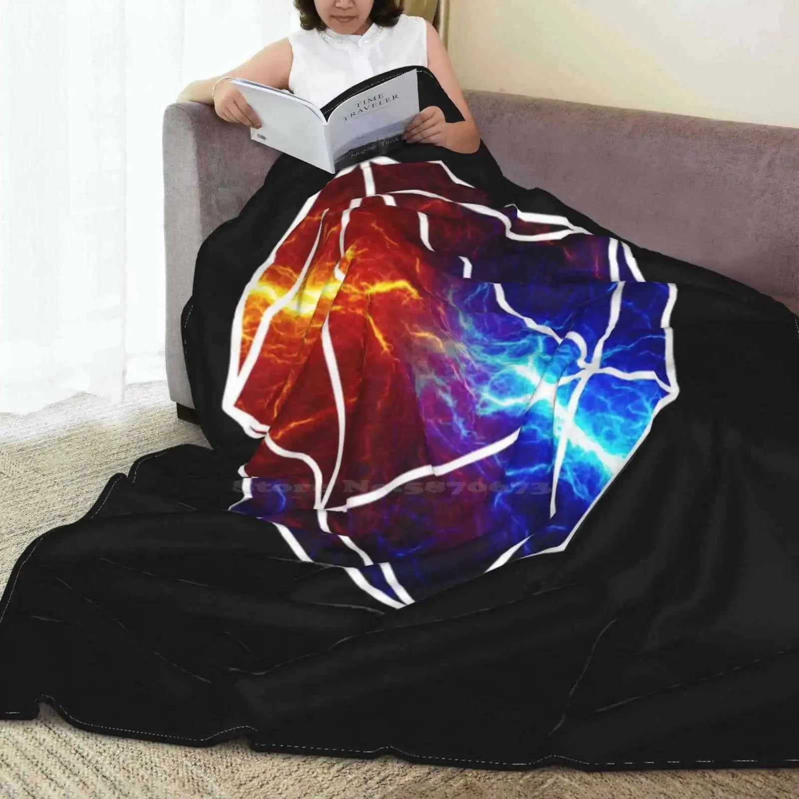 Dnd Dice Spell Cast: Arcane Forces - Eldritch Blast, Fireball, Thunder & Lightning for Warlocks, Wizards, Sorcerers. Plush Shaggy Throw. - The Adventurer's Chest