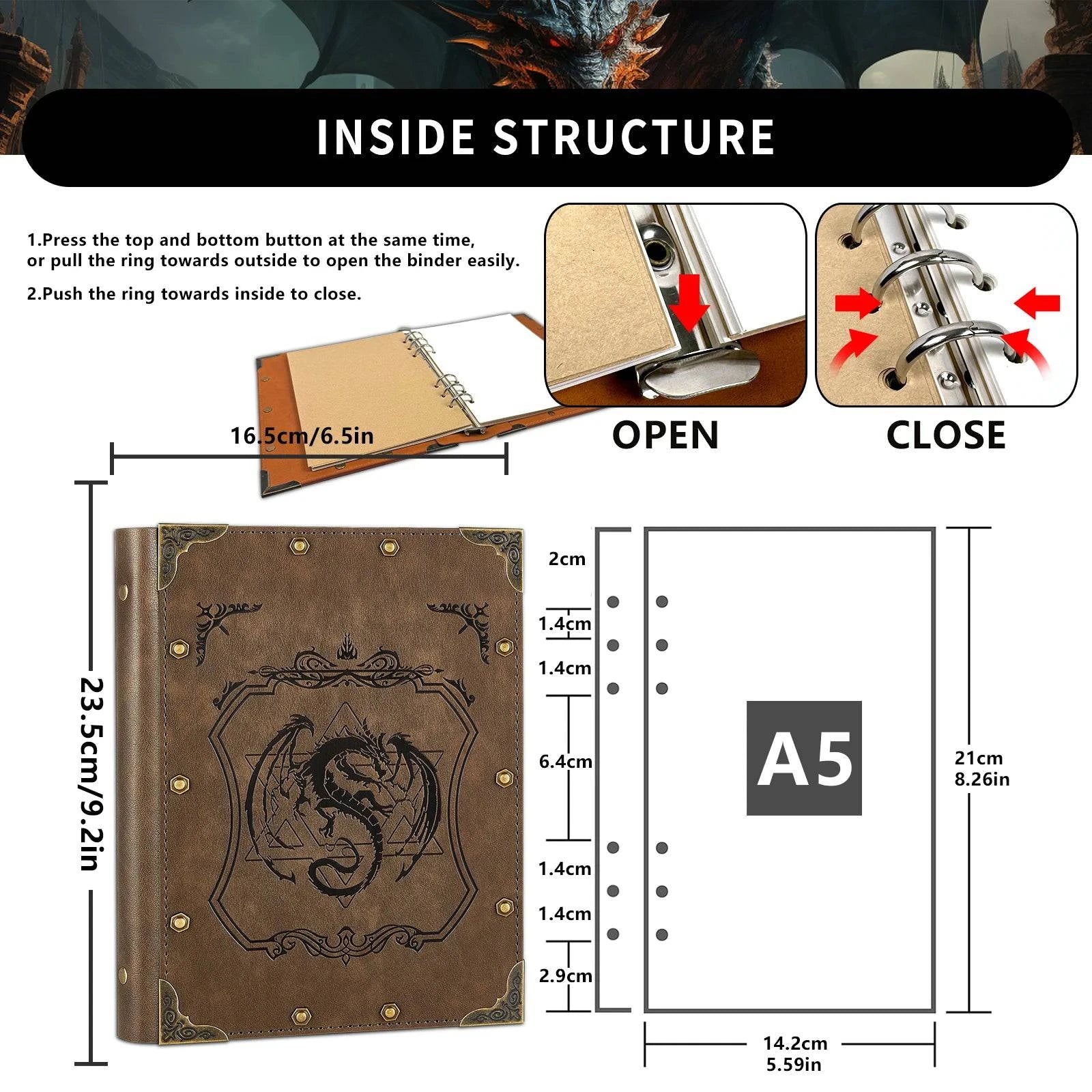 Dungeons and Dragons Themed Journal - Refillable Notebook for RPG Enthusiasts, Perfect Gift for DM's & Players - The Adventurer's Chest