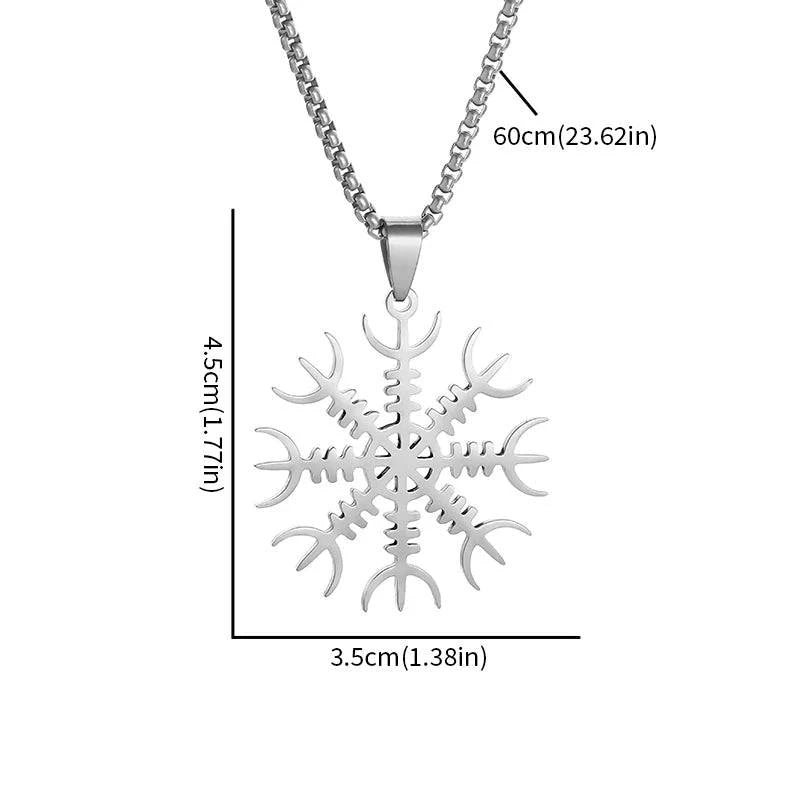 Viking Rune of Luck: Enchanted Snowflake Pendant Necklace for Adventurous Souls - The Adventurer's Chest