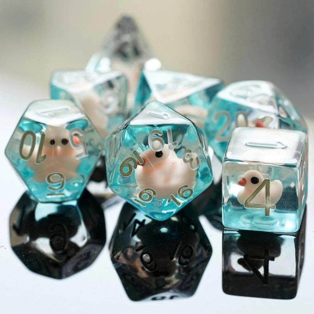 Cusdie Cute Animal DnD Dices Resin Dice Board Game D4 D6 D8 D10 D% D12 D20 Polyhedral Dice Set for Role Playing Table Games - The Adventurer's Chest