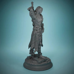 Drow Moon Paladin - Relethyr - Handcrafted 3D Miniature for Tabletop RPGs - Perfect Addition to Your Game Room Decor