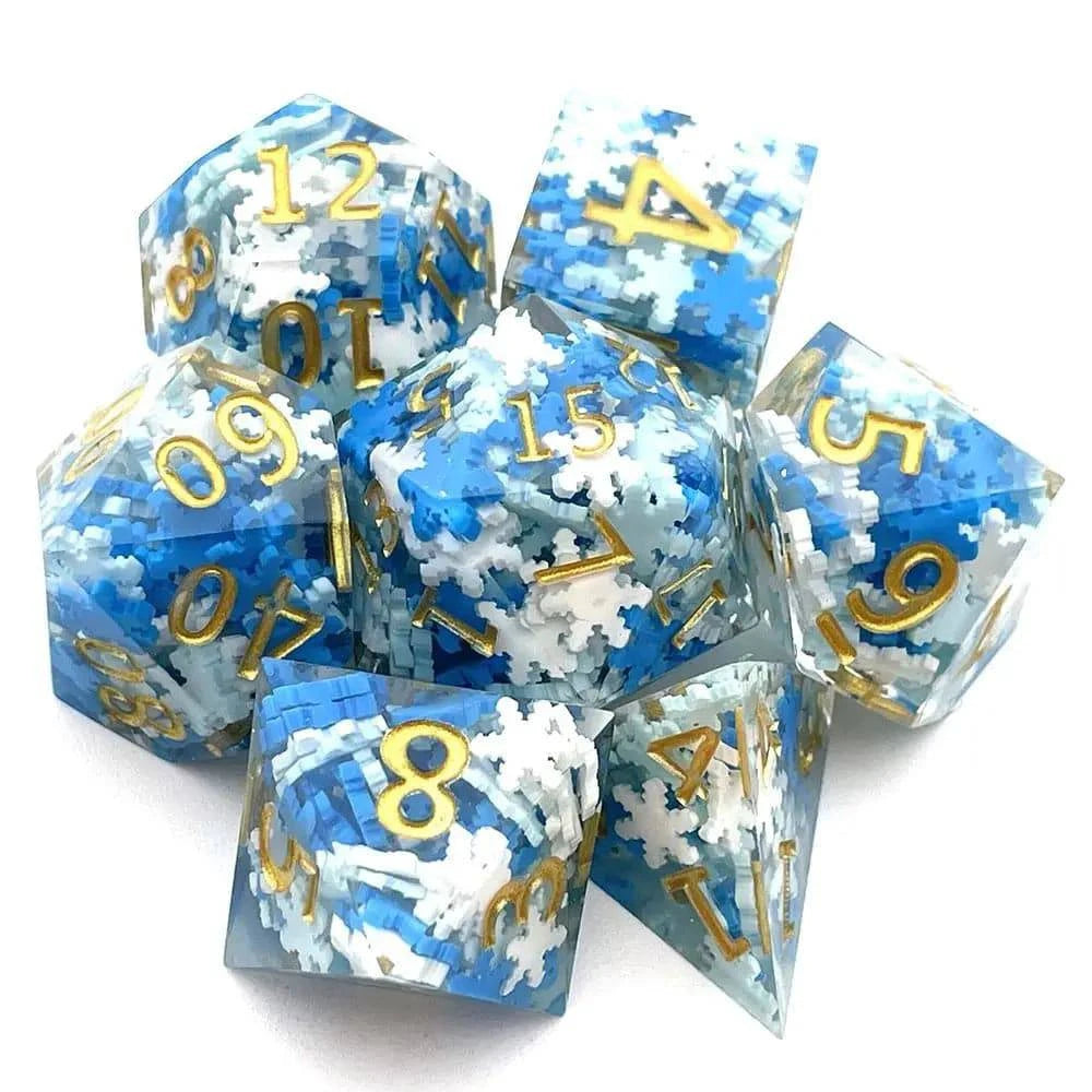 7Pcs Polyhedral Resin Dice Set Dices Table Games Accessory D6 D8 D10 D12 D20 For D&d DND - The Adventurer's Chest