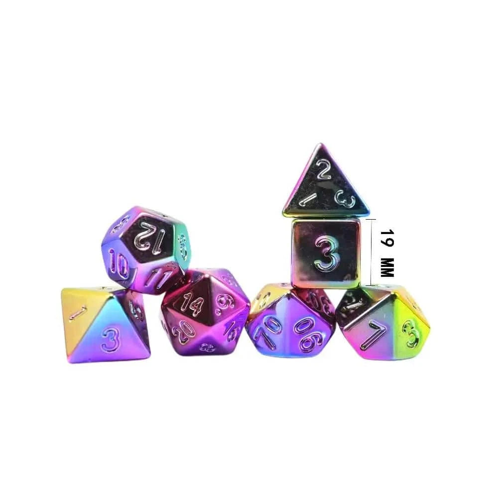 7Pcs/Set New Gold Plating Dice D&D COC Dice D4 D6 D8 D10 D% D12 D20 Table Games DND RPG Polygonal Dice Set - The Adventurer's Chest