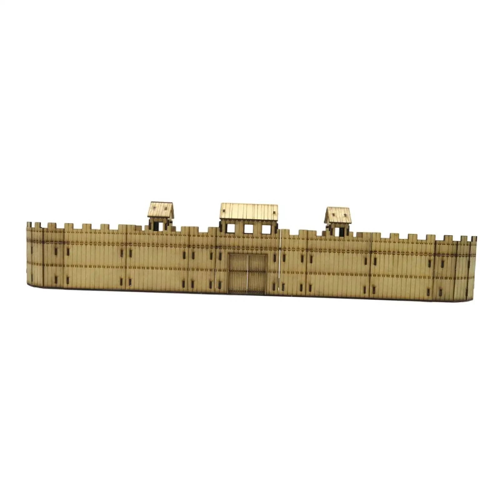 1/72 DIY Wooden Fortress Model Kit - Interactive 3D Puzzle for Model Railway and War Scene Decor