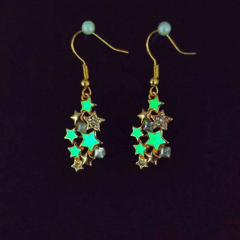 Glow-in-the-Dark Moon and Star Dangle Earrings - Enchanting Fantasy Jewelry for Women and Girls, Perfect Halloween Gift - The Adventurer's Chest