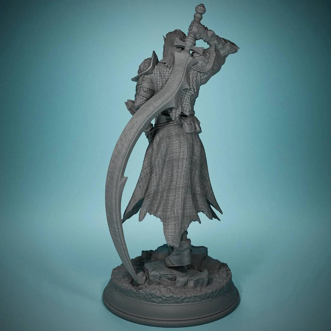 Drow Moon Paladin - Relethyr - Handcrafted 3D Miniature for Tabletop RPGs - Perfect Addition to Your Game Room Decor