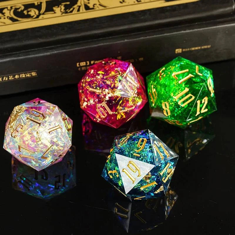 33mm D20 Dice Rainbow Film Dice for Role Playing Game Single D20 Polyhedral RPG Dice, D & D, Bar, Pub, Party Accessories - The Adventurer's Chest