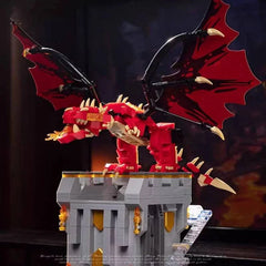 MOC Fantasy Dragon Tower Building Blocks Set - Educational Architecture Toys for Kids and Gift Ideas