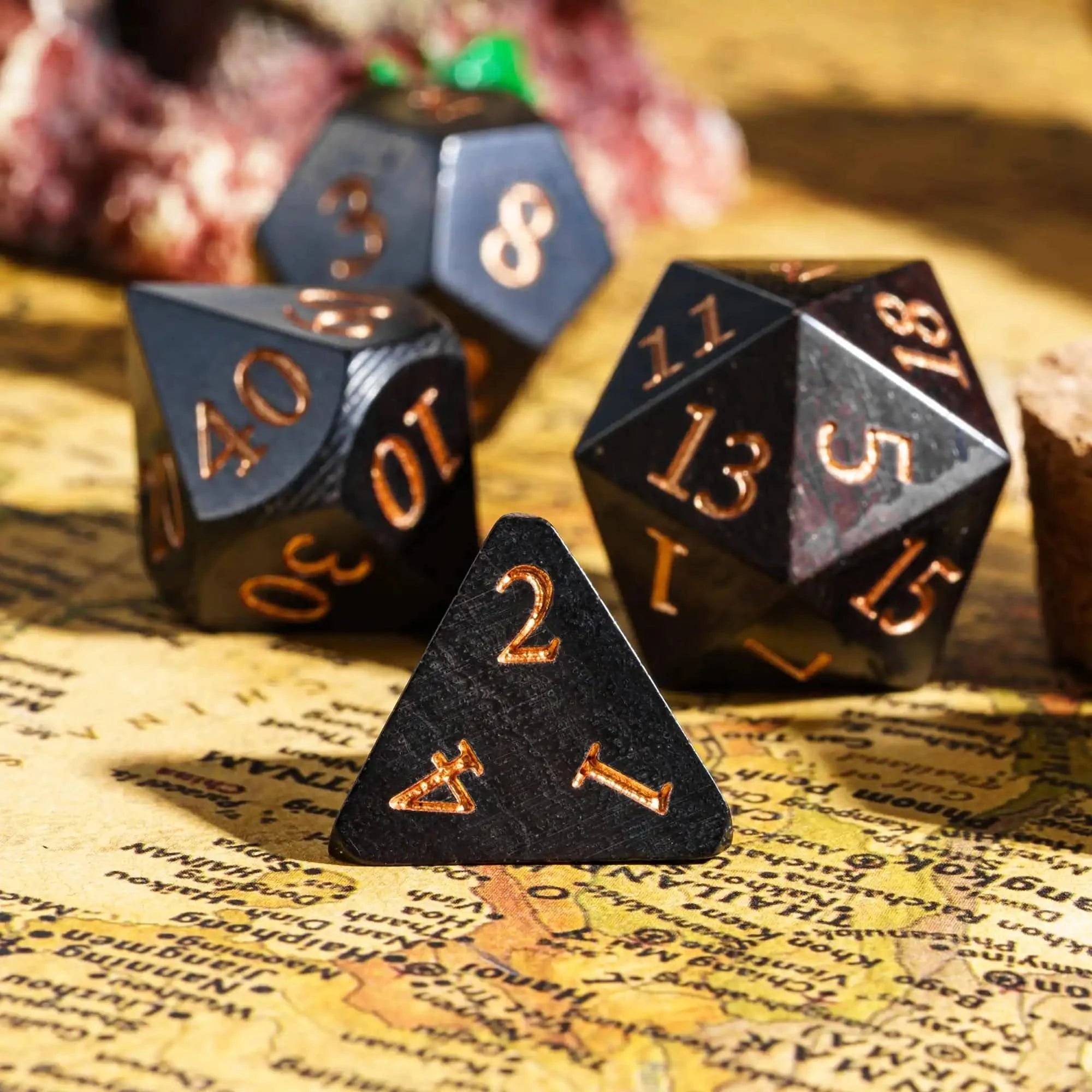 D&D Wooden Dice Set 7PCs D4-D20 Polyhedral Games Dice for Dungeons and Dragons Role Playing Game TRPG Table Accessories Gifts - The Adventurer's Chest