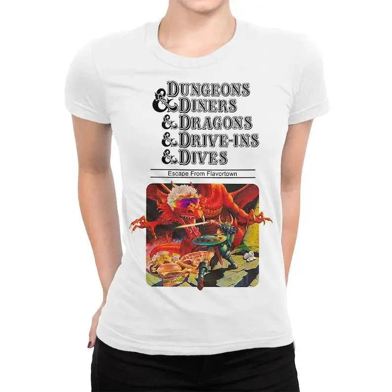 D&D Dining Adventures Humorous T-Shirt / Unisex Dungeons & Dragons Tee / Various Sizes Available - The Adventurer's Chest