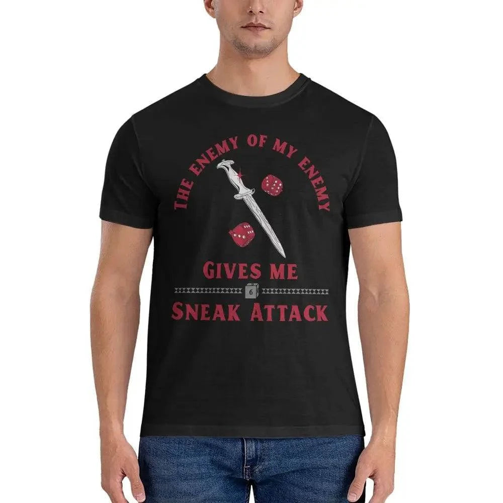 Dungeons and Dragons Me Sneak Attack Rogue Men's Vintage Cotton Tee - Funny Short Sleeve Crew Neck Shirt - The Adventurer's Chest