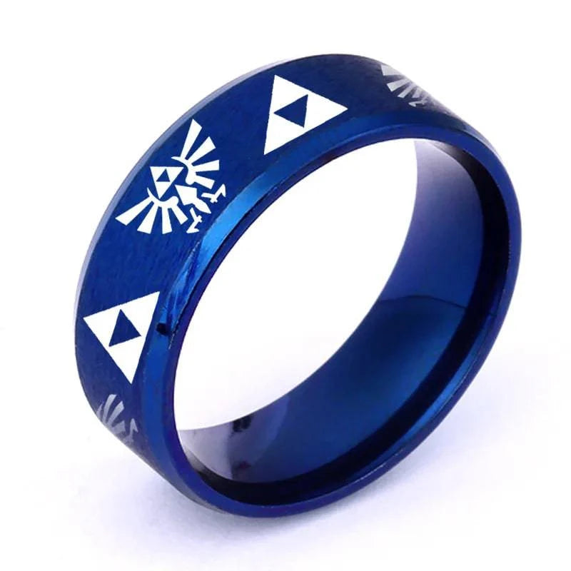 BAECYT Triforce Triangle Symbol Stainless Steel Band Ring for Cosplay and Party - Unisex Jewelry