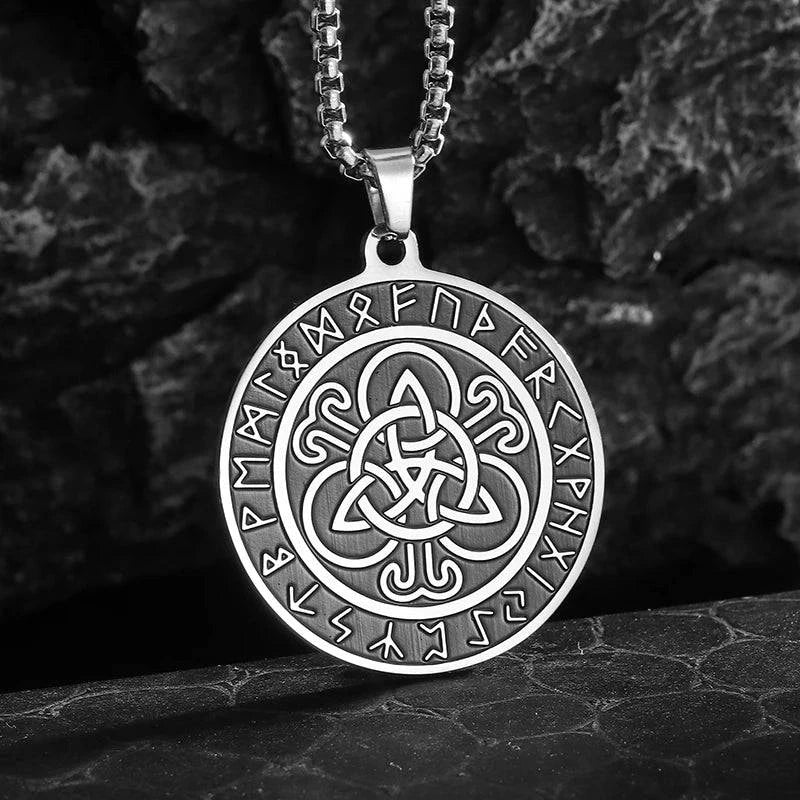 Celtic Rune Amulet Necklace: Stainless Steel Trinity Knot for Adventurers and Seekers - The Adventurer's Chest