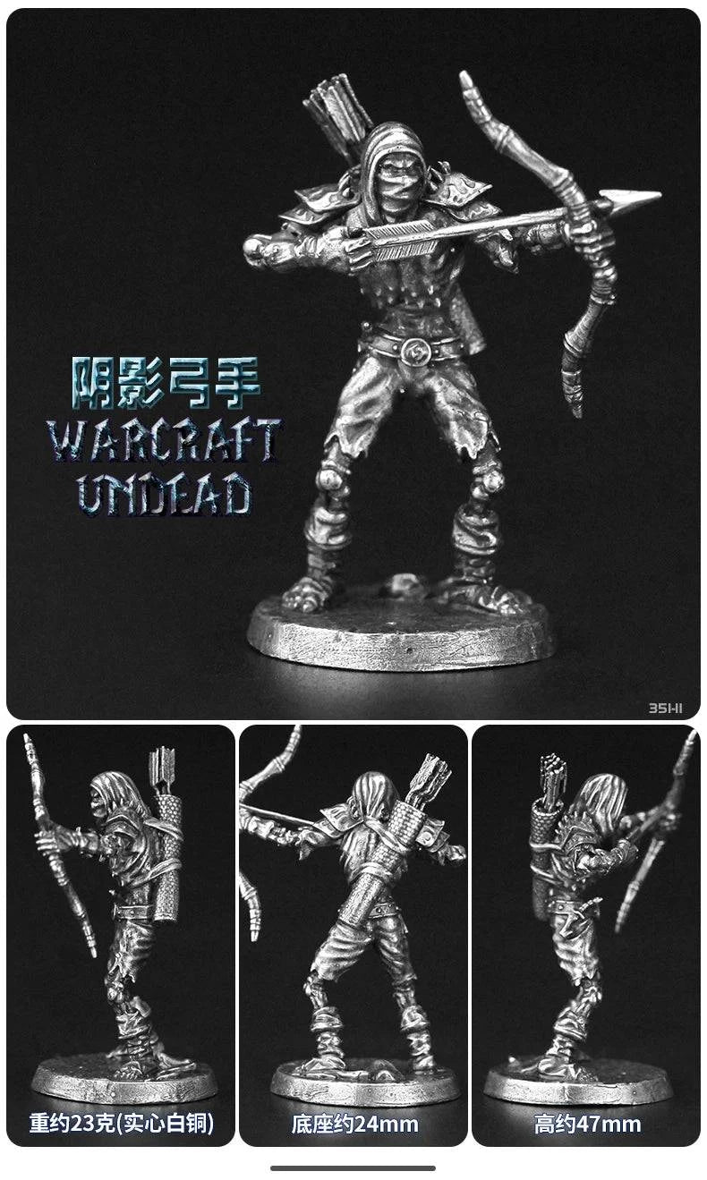 Bronze Dragon Warrior Skeleton Model - Handmade Decorative Chess Piece for Tabletop Games