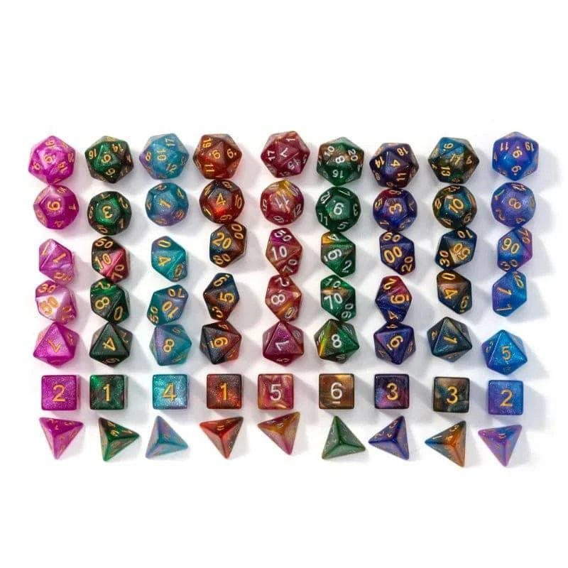 7pcs/lot Polyhedral Dice D4 D6 D8 D% D10 D12 D20 Table Games Digital Dice Entertainment Party Board Game Double Colors Dice Set - The Adventurer's Chest