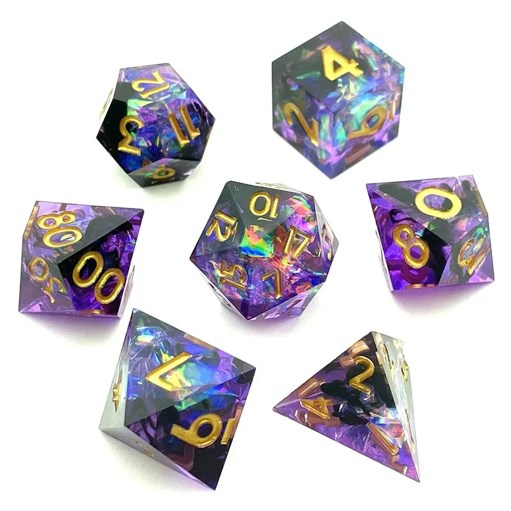 1set Resin Polyhedral Dice Set  Dices Table Games Accessory D6 D8 D10 D12 D20 For D&d DND - The Adventurer's Chest