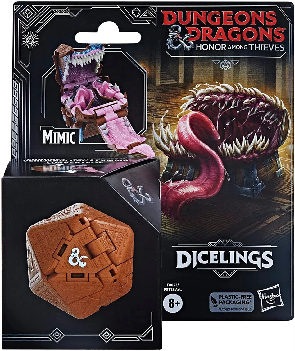 Hasbro Dungeons & Dragons Dicelings Collectible Figures: Beholder, Owlbear, Themberchaud, Displacer Beast, and Mimic Models