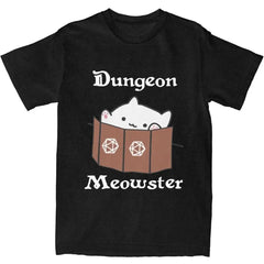 100% Cotton Casual Tees - Funny Dungeon & Dragon "Meowster" Design for Men - Perfect Birthday Gift - The Adventurer's Chest