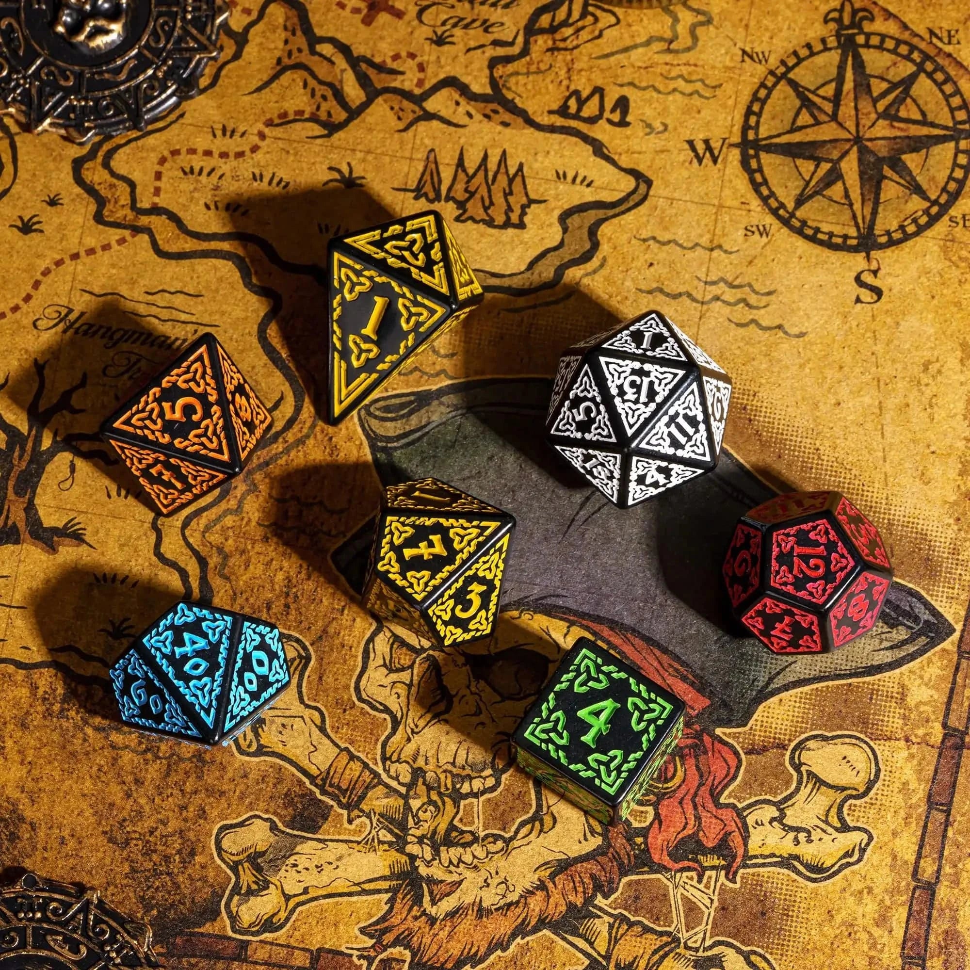 DND Celtic Knot Dice with Unique D4 7Pcs/Set New Pattern D4- D20 Polyhedral Dice for Role Playing Board Game D&D Tabletop Games - The Adventurer's Chest