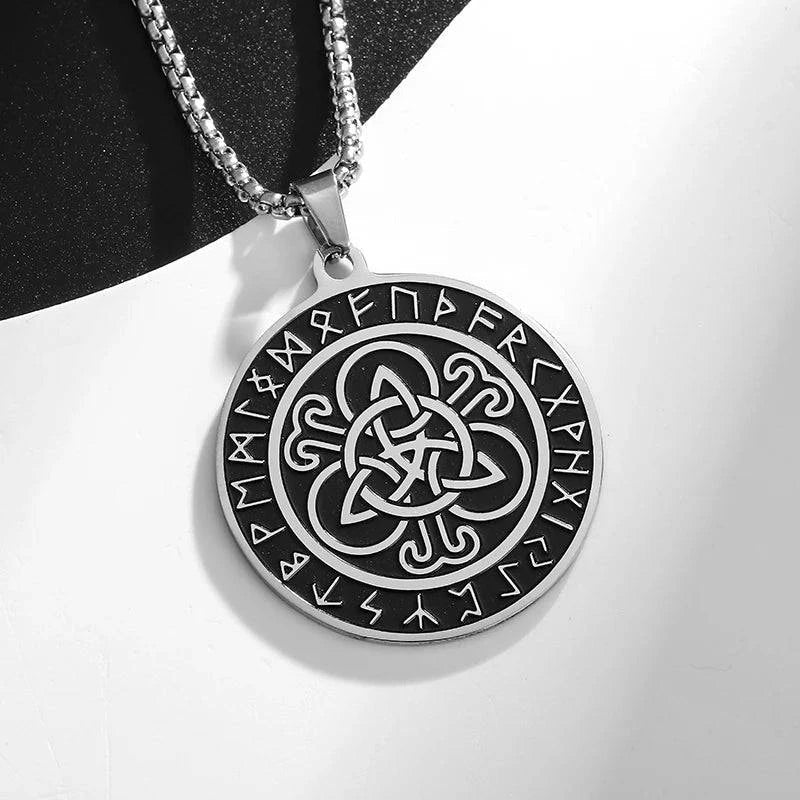 Celtic Rune Amulet Necklace: Stainless Steel Trinity Knot for Adventurers and Seekers - The Adventurer's Chest