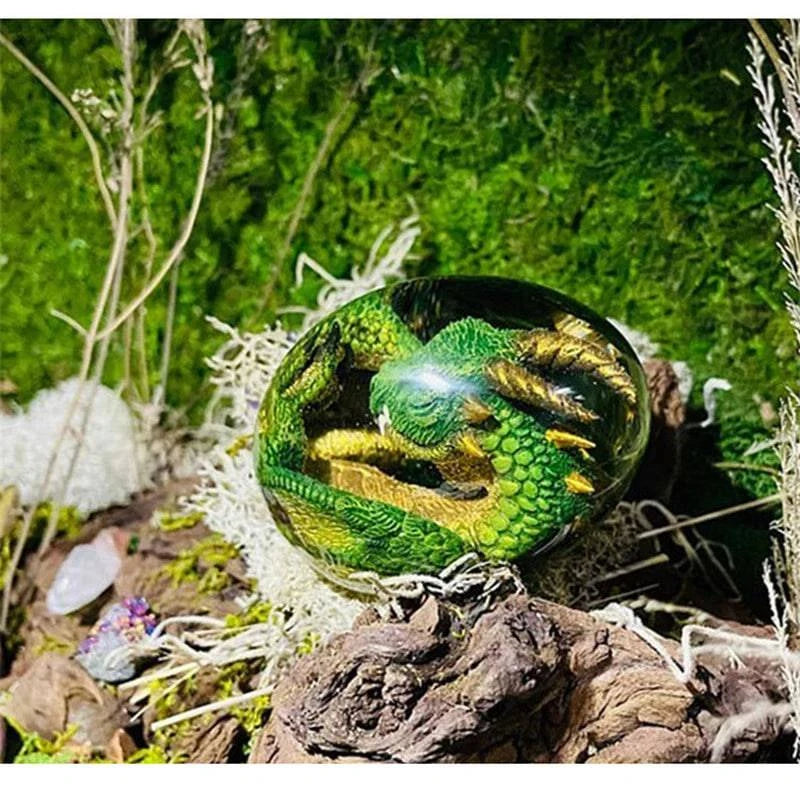 Luminous Dragon Egg: Enchanted Lava Dinosaur Resin Sculpture for Adventurers and Collectors - The Adventurer's Chest