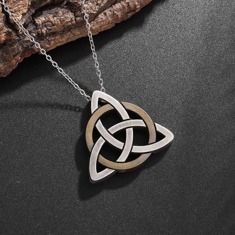 Mystical Celtic Knot Amulet Pendant - Unisex Stainless Steel Necklace for Adventurers - The Adventurer's Chest