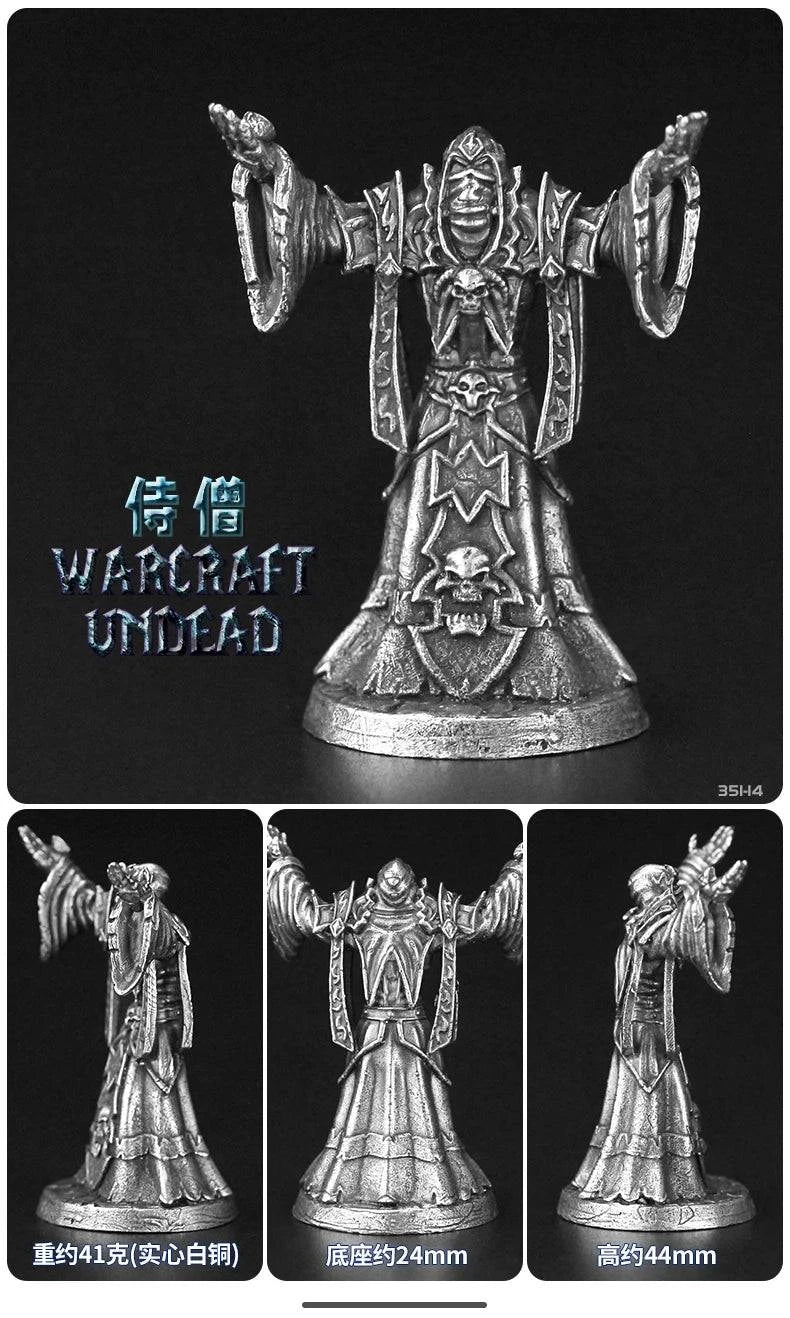 Bronze Dragon Warrior Skeleton Model - Handmade Decorative Chess Piece for Tabletop Games