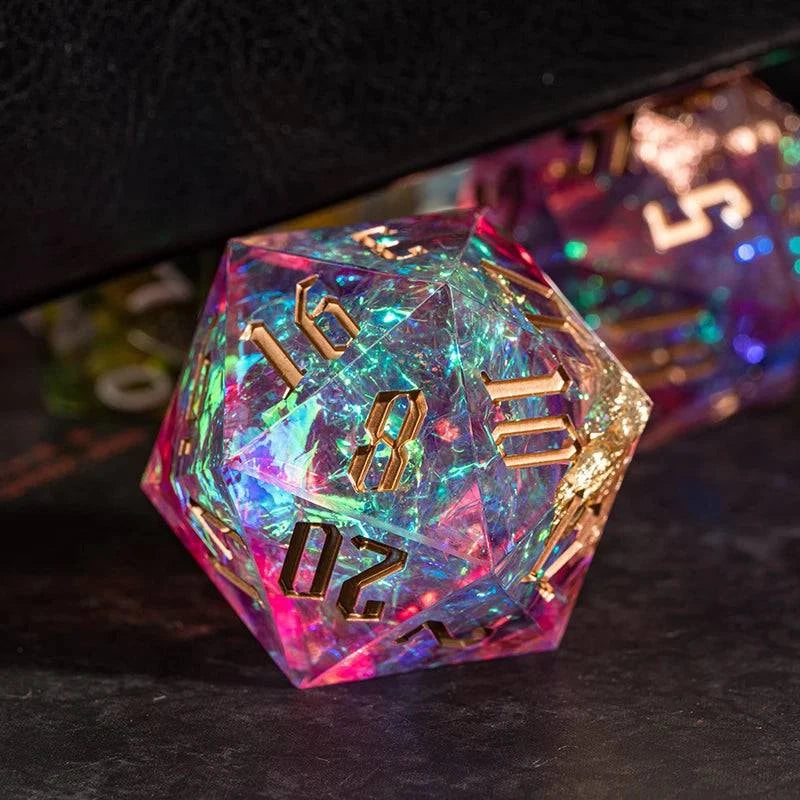 33mm D20 Dice Rainbow Film Dice for Role Playing Game Single D20 Polyhedral RPG Dice, D & D, Bar, Pub, Party Accessories - The Adventurer's Chest