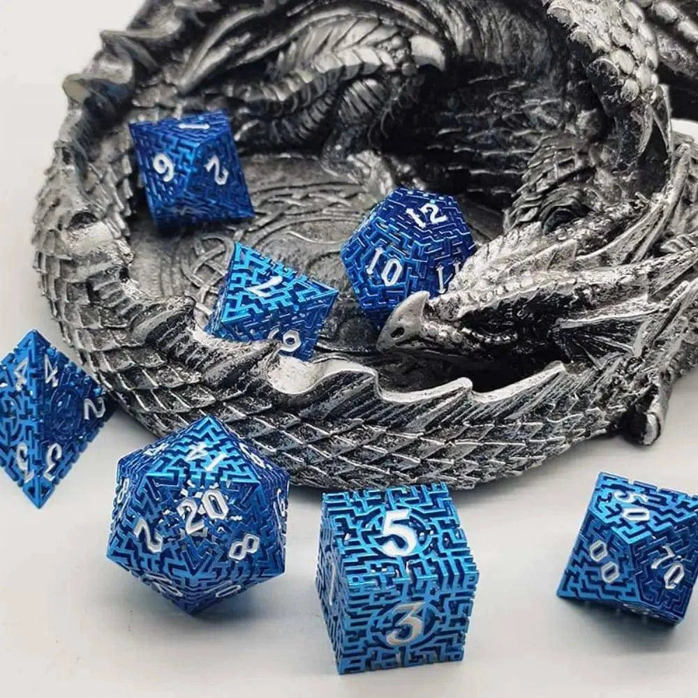 7Pcs Dragon Hollow Metal DND Dice Set for Dungeon 7 D&D Die Set with Metal Gift for Dungeons & Dragon Game Polyhedral Dice D20 - The Adventurer's Chest