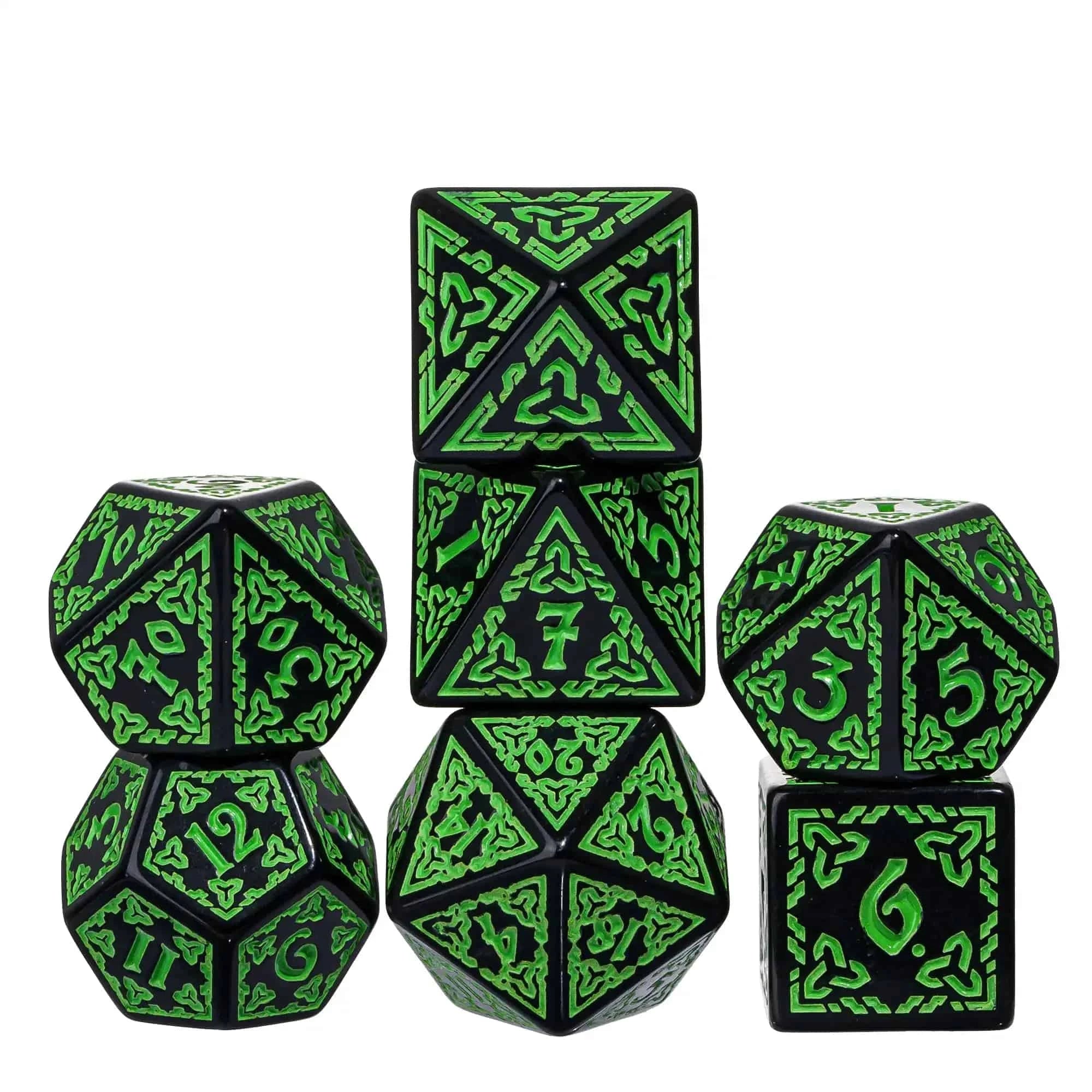 DND Celtic Knot Dice with Unique D4 7Pcs/Set New Pattern D4- D20 Polyhedral Dice for Role Playing Board Game D&D Tabletop Games - The Adventurer's Chest