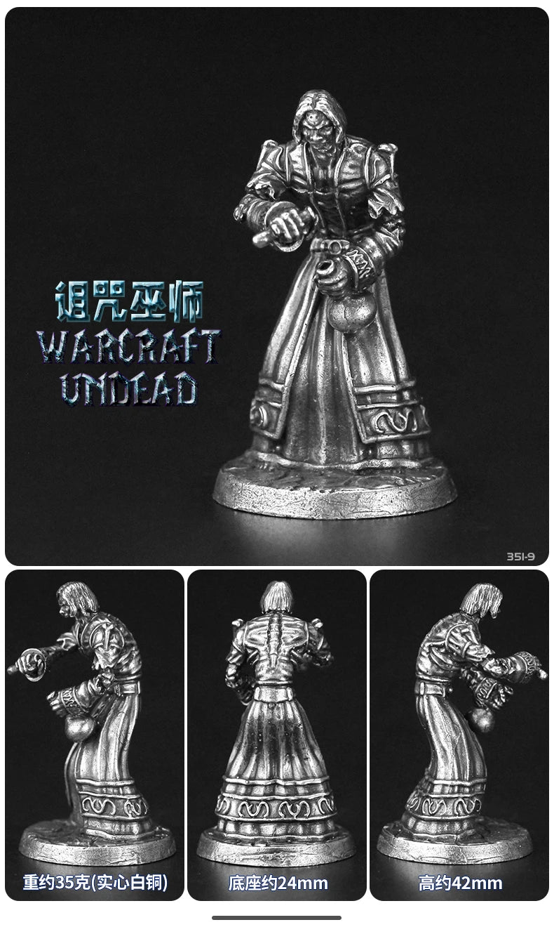 Bronze Dragon Warrior Skeleton Model - Handmade Decorative Chess Piece for Tabletop Games