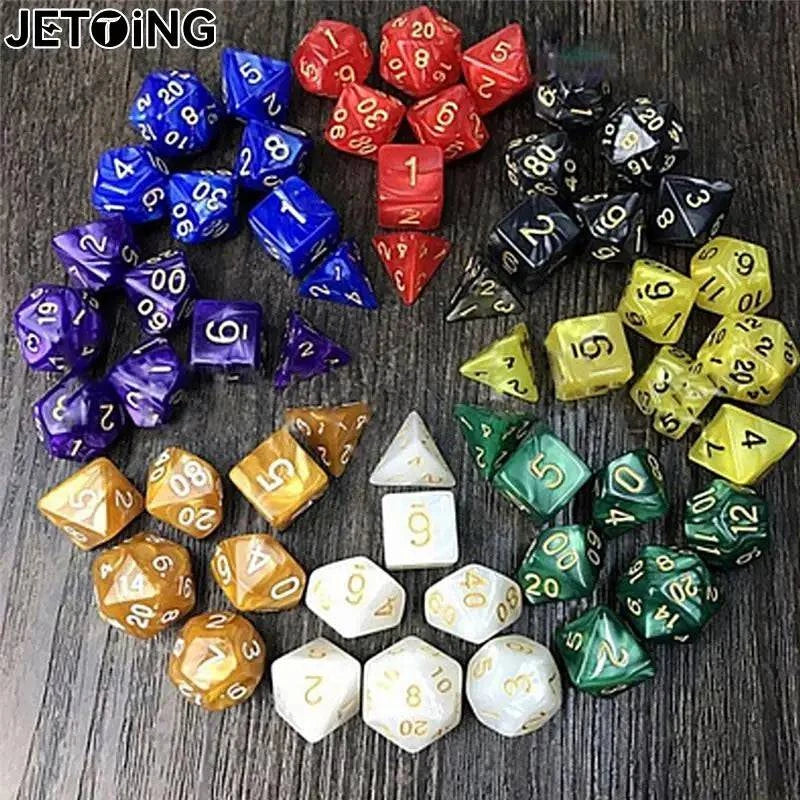 1set Double-colors Polyhedral Dice Complete Set of D20 D12 D10 D% D8 D6 D4 for TRPG/DND Dice Games - The Adventurer's Chest