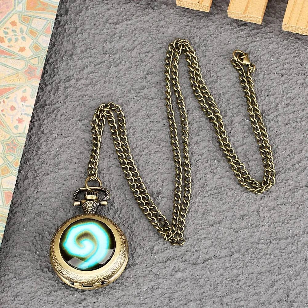 Retro Fantasy Quest Pocket Watch: Enchanted Anime Pendant with Chain for Adventurers - The Adventurer's Chest