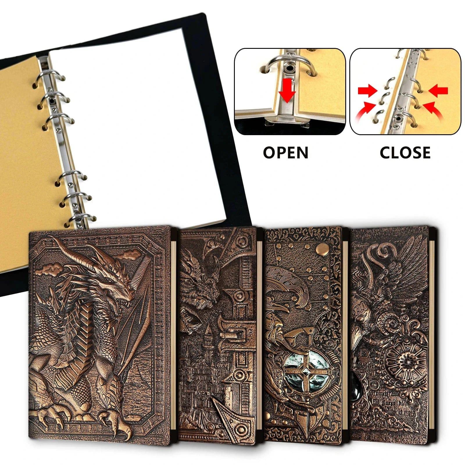 3D Embossed Dragon DND Journal with Pen - Perfect RPG Gift for Dungeons and Dragons Enthusiasts - The Adventurer's Chest