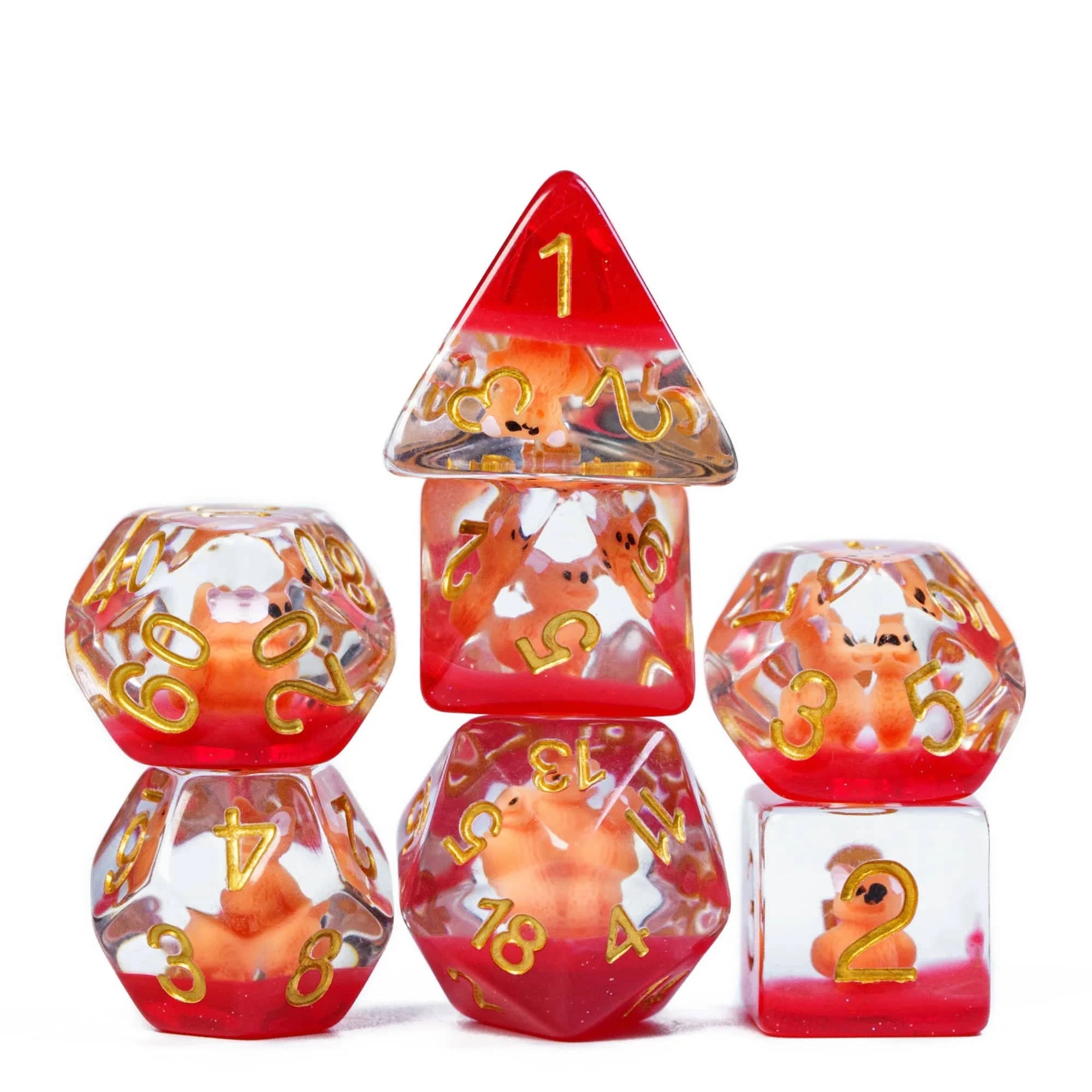 Cusdie Cute Animal DnD Dices Resin Dice Board Game D4 D6 D8 D10 D% D12 D20 Polyhedral Dice Set for Role Playing Table Games - The Adventurer's Chest