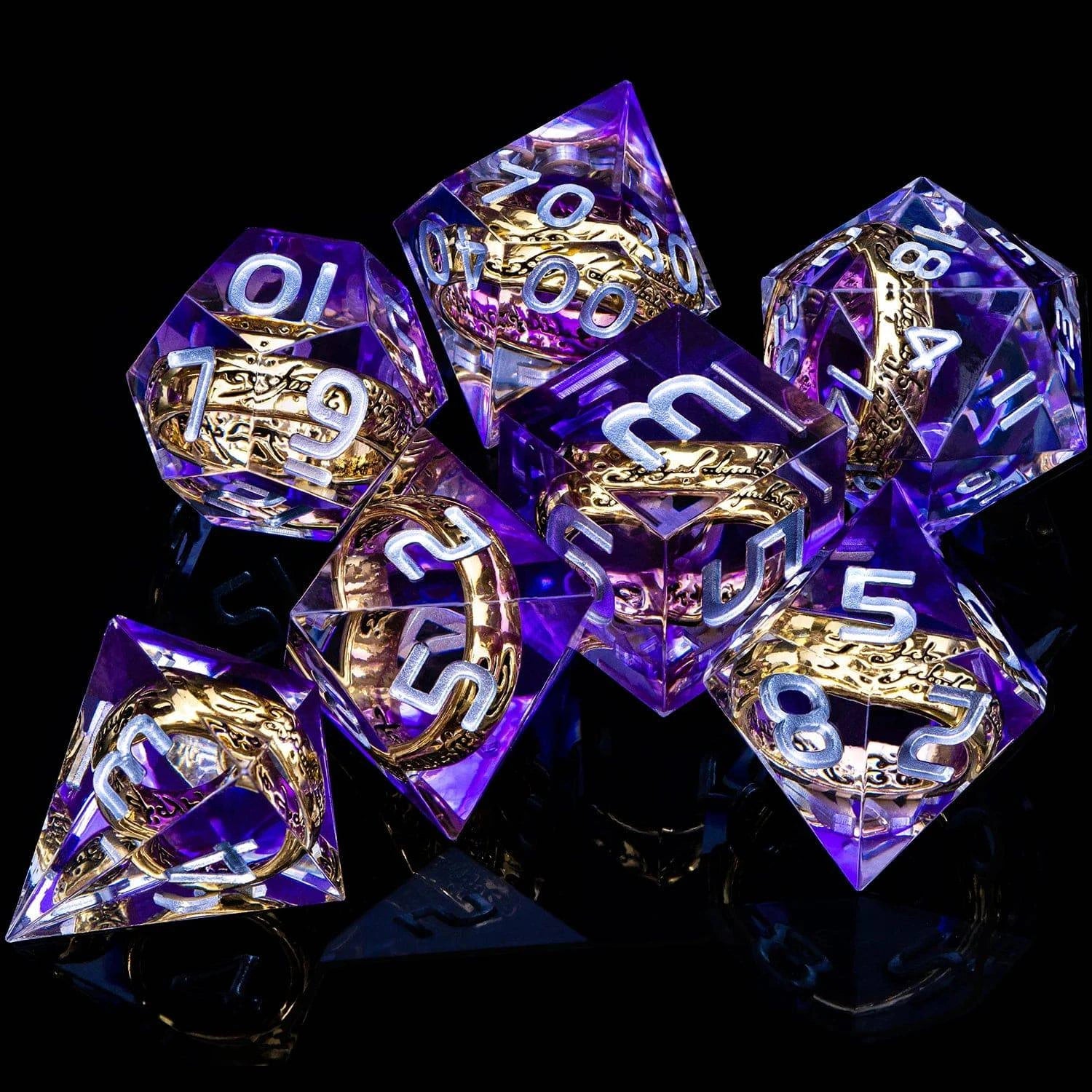 D&D Liquid Flow Core Dice & Liquid Activity Eye & Ring Sharp Edge D and D  Dungeon and Dragon Pathfinder Role Playing Games Dice - The Adventurer's Chest