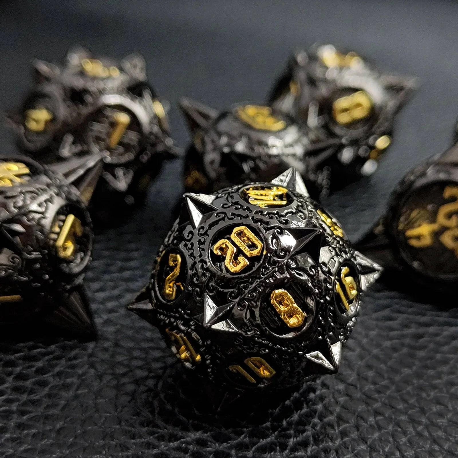 7Pcs/Set Metal For DND Dice D&D D4 D6 D8 D10 D% D12 D20 Polyhedral Games Dice Set For  Dungeons And Dragons Table Games MTG RPG - The Adventurer's Chest