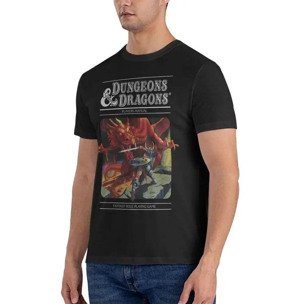 Dungeons and Dragons Graphic T-Shirt for Men - Cotton Short Sleeve Tee in Plus Sizes 4XL to 6XL - The Adventurer's Chest