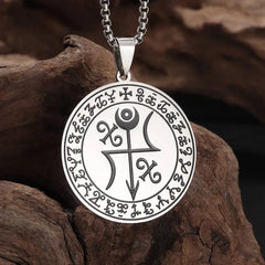 Arcane Enchantment Circle Pendant Necklace - Unisex Stainless Steel Amulet for Daily Questing - The Adventurer's Chest